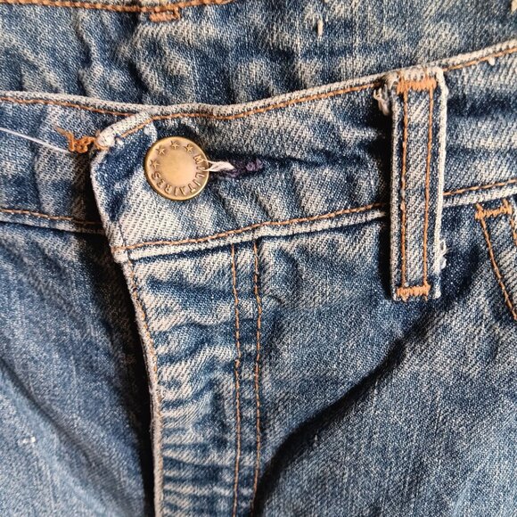 Vintage Mens Bootcut Jeans 31x34 70s BODY LINGO DISCO POCKET INDIGO DENIM USA - Picture 6 of 7